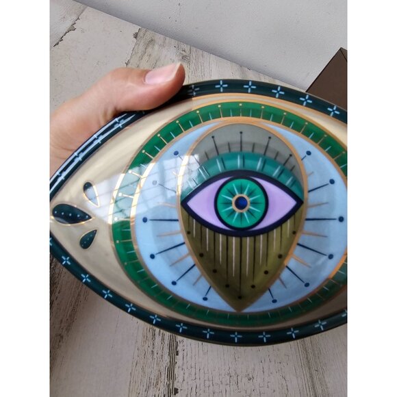 Karma and luck green evil eye positivity ceramic statue figurine unique - Picture 3 of 7